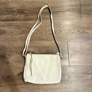 Fossil Emma White Leather Crossbody Bag